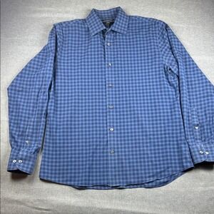Bonobos Blue Plaid Long Sleeve Button Up Shirt Men's Size Large
